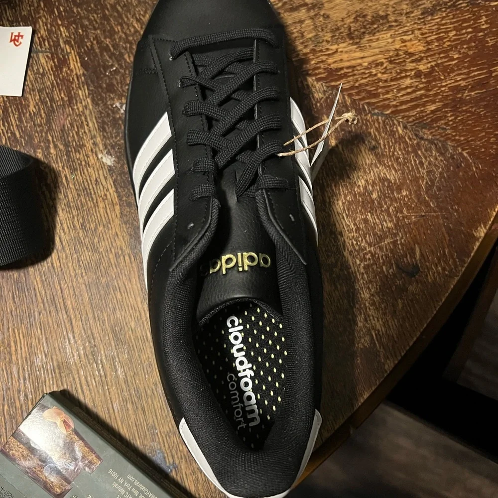 Adidas Men’s Grand Court 2.0 Black and Gold Sneakers - Picture 6 of 6